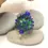 Thumbnail: Emerald hollow glass bead with raised dots 20(22)mm
