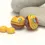 Thumbnail: Yellow-Red pair lampwork glass bead 14mm