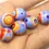 Thumbnail: Artisan donut beads for jewelr with polka