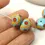 Thumbnail: Artisan rondelle beads 14mm with lava textured