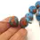 Thumbnail: Blue Turquoise rondelle glass beads 12mm with lava textured