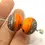 Thumbnail: Orange etched pair glass bead