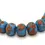 Thumbnail: Blue Turquoise rondelle glass beads 12mm with lava textured