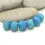 Thumbnail: Blue etched rondelle beads 12mm