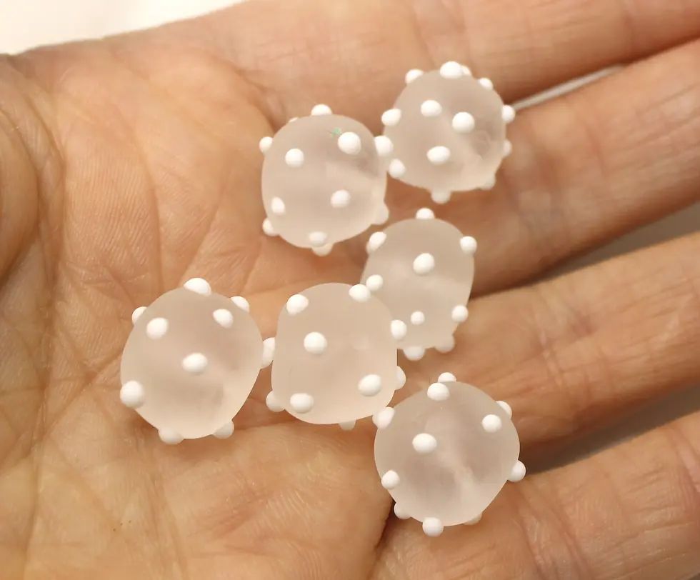 Etched nuggets beads 12mm with raised dots