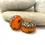 Thumbnail: Orange etched pair glass bead
