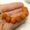 Thumbnail: Orange etched rondelle beads 12mm
