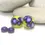 Thumbnail: Yellow-Blue pair lampwork glass beads