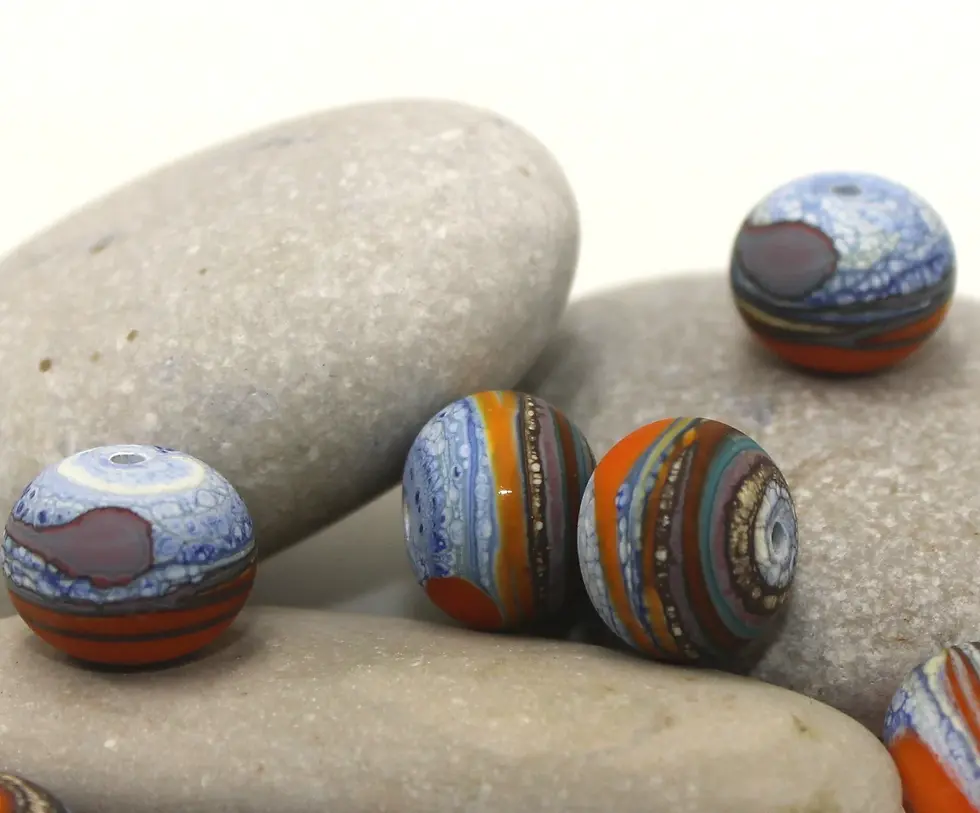 Artisan matte donut beads for jewelry