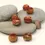Thumbnail: Red etched rondelle beads 12mm