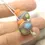 Thumbnail: Gray-Apricot etched pair glass bead 14mm