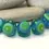 Thumbnail: Artisan glass beads 14mm with polka
