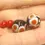 Thumbnail: Black-Red pair lampwork glass bead 14mm