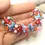 Thumbnail: Turquoise-Lavender Rondelle beads 12mm with raised dots