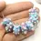 Thumbnail: Purple-Turquoise rondelle beads 12mm with raised dots