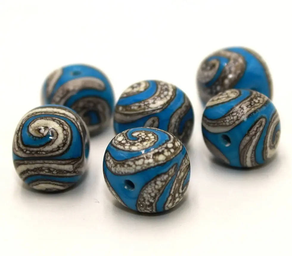 Turquoise glass cube beads 10mm