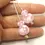 Thumbnail: Rose etched pair glass beads with polka dot 12mm