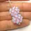 Thumbnail: Rose etched pair lampwork glass beads with raised dots 14mm
