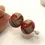 Thumbnail: Red etched pair glass bead 14mm