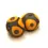 Thumbnail: Grey-Yellow etched pair glass bead 14mm