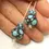Thumbnail: Grey etched pair glass beads with polka dot 12mm