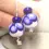 Thumbnail: Pink pair lampwork glass bead 14mm