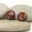 Thumbnail: Red etched pair glass bead 14mm