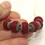 Thumbnail: Dark Red etched rondelle beads