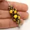 Thumbnail: Dark Gray etched pair beads with polka dot 12mm