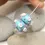 Thumbnail: Purple-Turquoise rondelle beads 12mm with raised dots