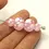 Thumbnail: Rose etched pair glass beads with polka dot 12mm