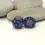 Thumbnail: Blue etched pair glass beads with polka dot 14mm