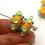 Thumbnail: Green-Yellow rondelle beads 12mm with raised dots
