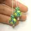 Thumbnail: Turquoise etched pair glass beads with polka dot 12mm