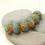 Thumbnail: Yellow rondelle beads 14mm with lava textured