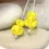 Thumbnail: Yellow etched pair glass beads with polka dot 12mm