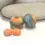 Thumbnail: Gray-Apricot etched pair glass bead 14mm