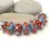 Thumbnail: Turquoise-Lavender Rondelle beads 12mm with raised dots
