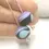 Thumbnail: Black-Lavender etched pair glass bead 14mm