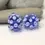 Thumbnail: Blue-Lavender pair glass beads with raised dots 14mm