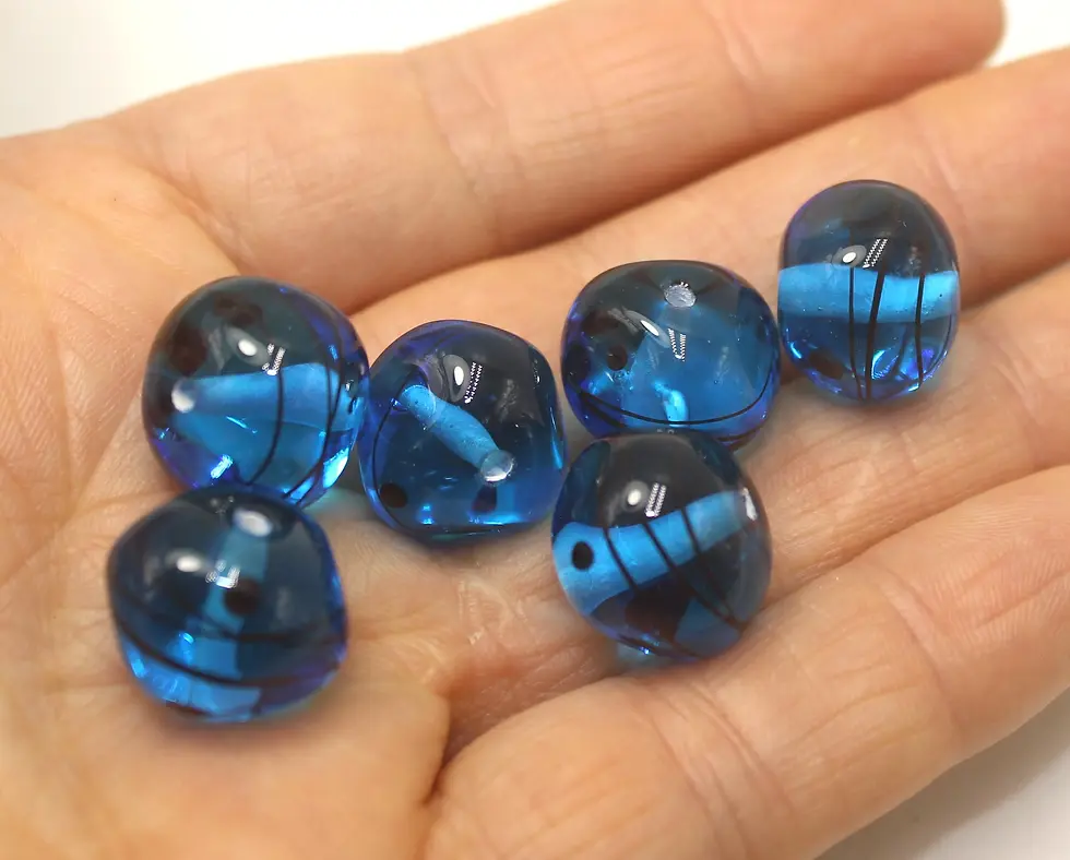 Nuggets glass beads 14mm