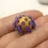 Thumbnail: Yellow glass bead with raised dots 15mm, 1pc
