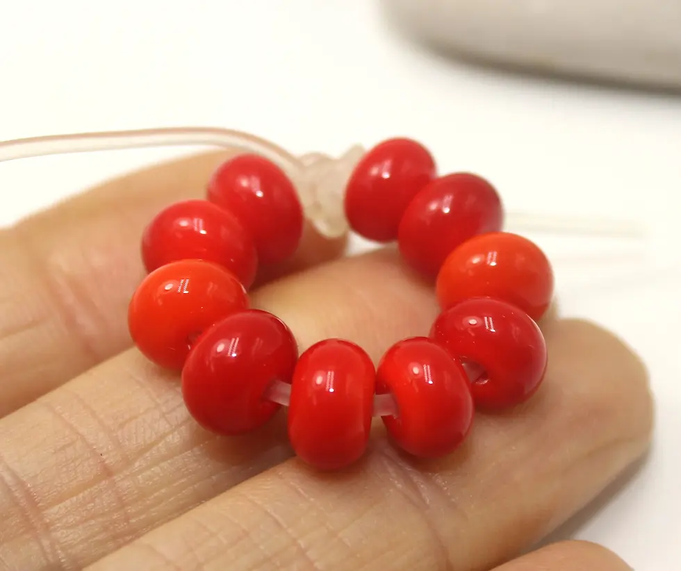 Red spacer beads