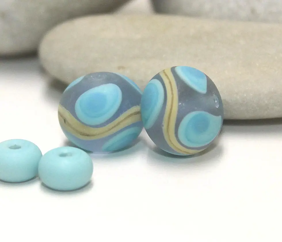 Lavender pair lampwork beads