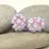 Thumbnail: Rose etched pair lampwork glass beads with raised dots 14mm