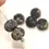 Thumbnail: Black rondelle beads 12mm with lava textured