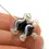 Thumbnail: Black-White pair glass beads with ruffle