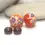 Thumbnail: Dark Orange pair lampwork glass bead 14mm