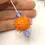 Thumbnail: Orange hollow glass bead with raised dots 20(22)mm