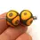 Thumbnail: Grey-Yellow etched pair glass bead 14mm